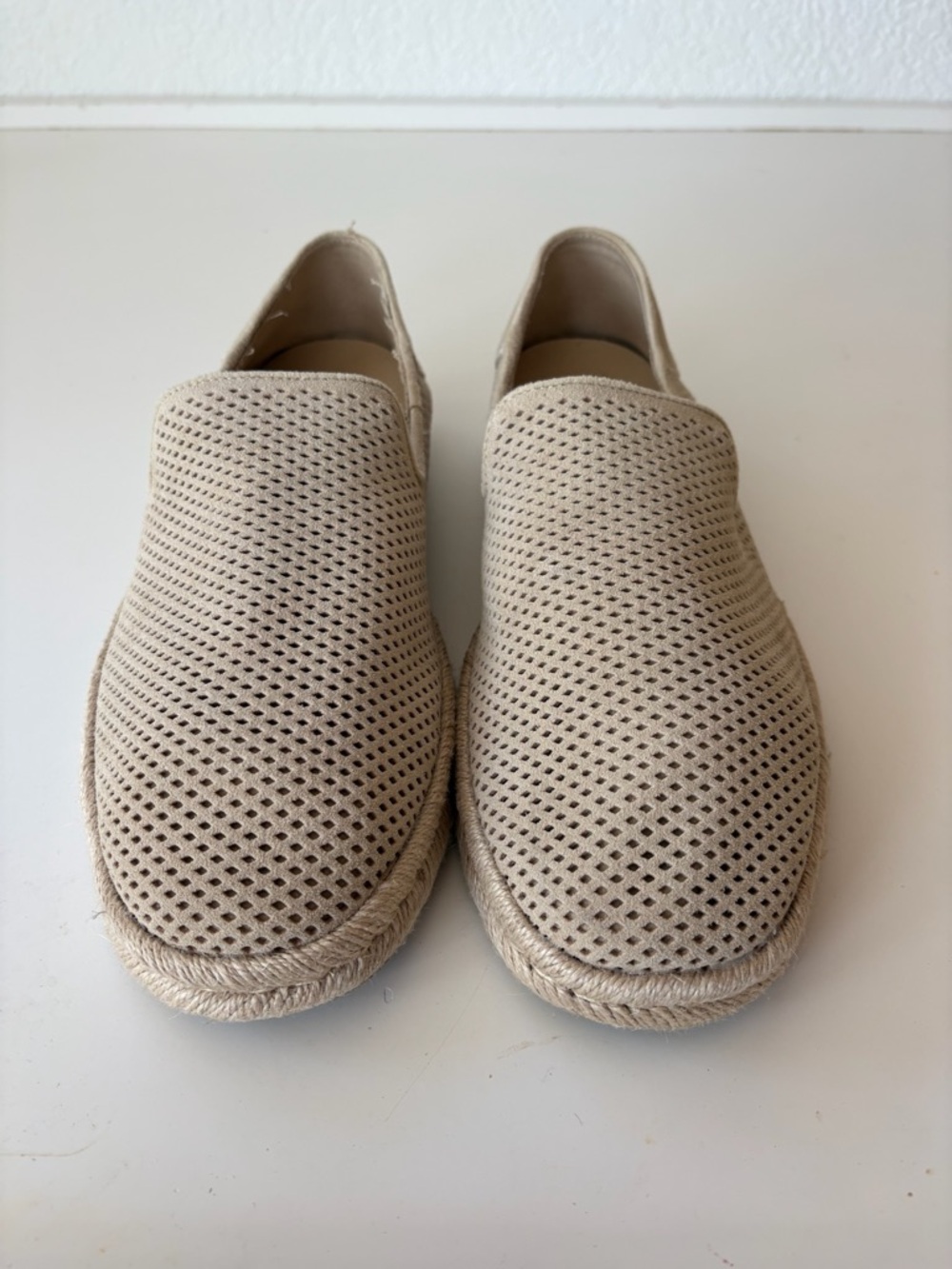 Toms Neutral Beige Perforated Slip-On Loafers